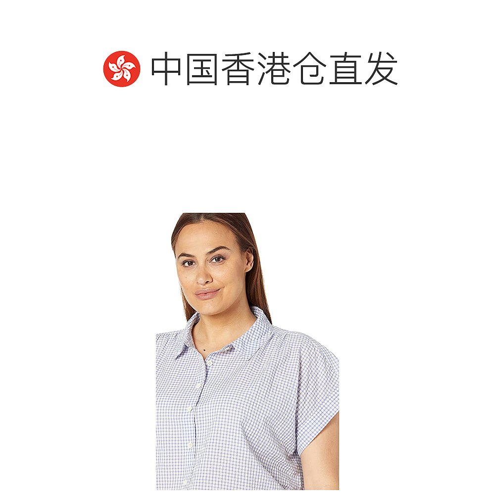 香港直邮潮奢 Madewell 女士Plus Hilltop 绉条纹方格棉布格纹衬