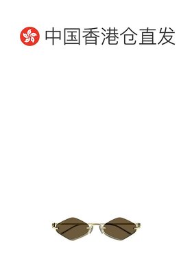 1h可退 香港直邮潮奢 Gucci 古驰 女士 金色 Geometric 太阳镜 GG