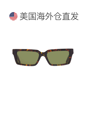 自营Off-White WARREN Green Rectangular Unisex Sunglasses OER