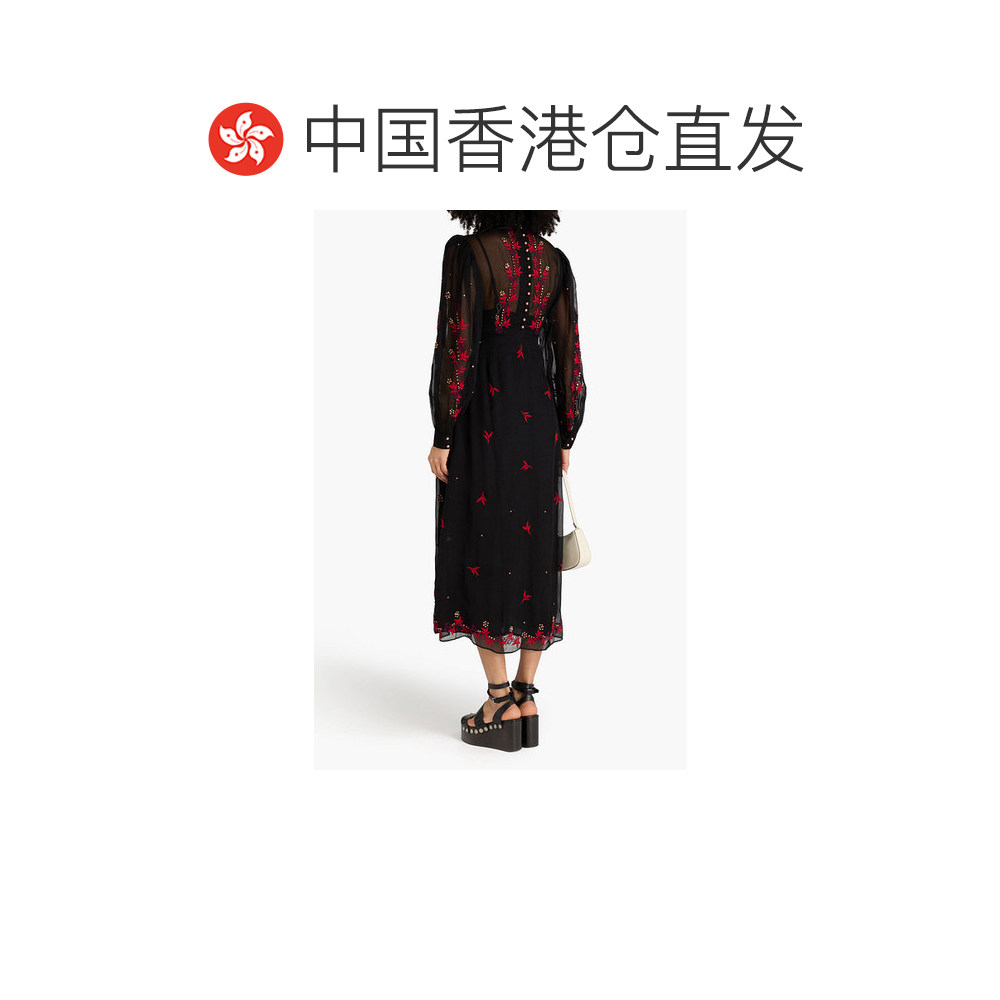 1h可退 香港直邮FARM RIO 女士 刺绣串珠精饰欧根纱中长连衣裙 32,淘宝优惠券,粉丝福利购,淘宝优惠卷