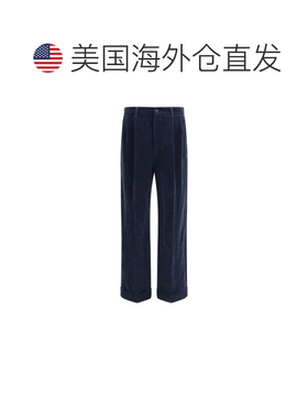 自营Valentino Cotton Men's Pants - blue 美国奥莱直发