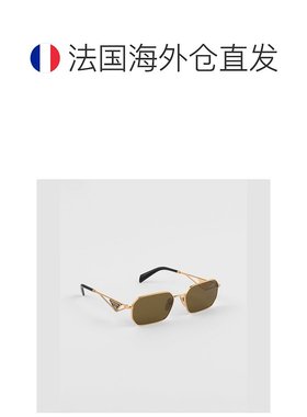 自营欧洲直邮Prada普拉达 女士灰绿色金属三角标识太阳眼镜太阳镜