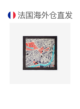 自营欧洲直邮Burberry博柏利 London Map女士多色丝质地图印花方