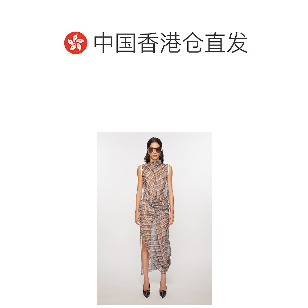 香港直邮潮奢 Acne Studios 艾克妮 女士 网格纹连衣裙 A20668 - 图1