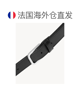 欧洲直邮自营YSL圣罗兰 男士黑色光滑皮革极简细腰带皮带