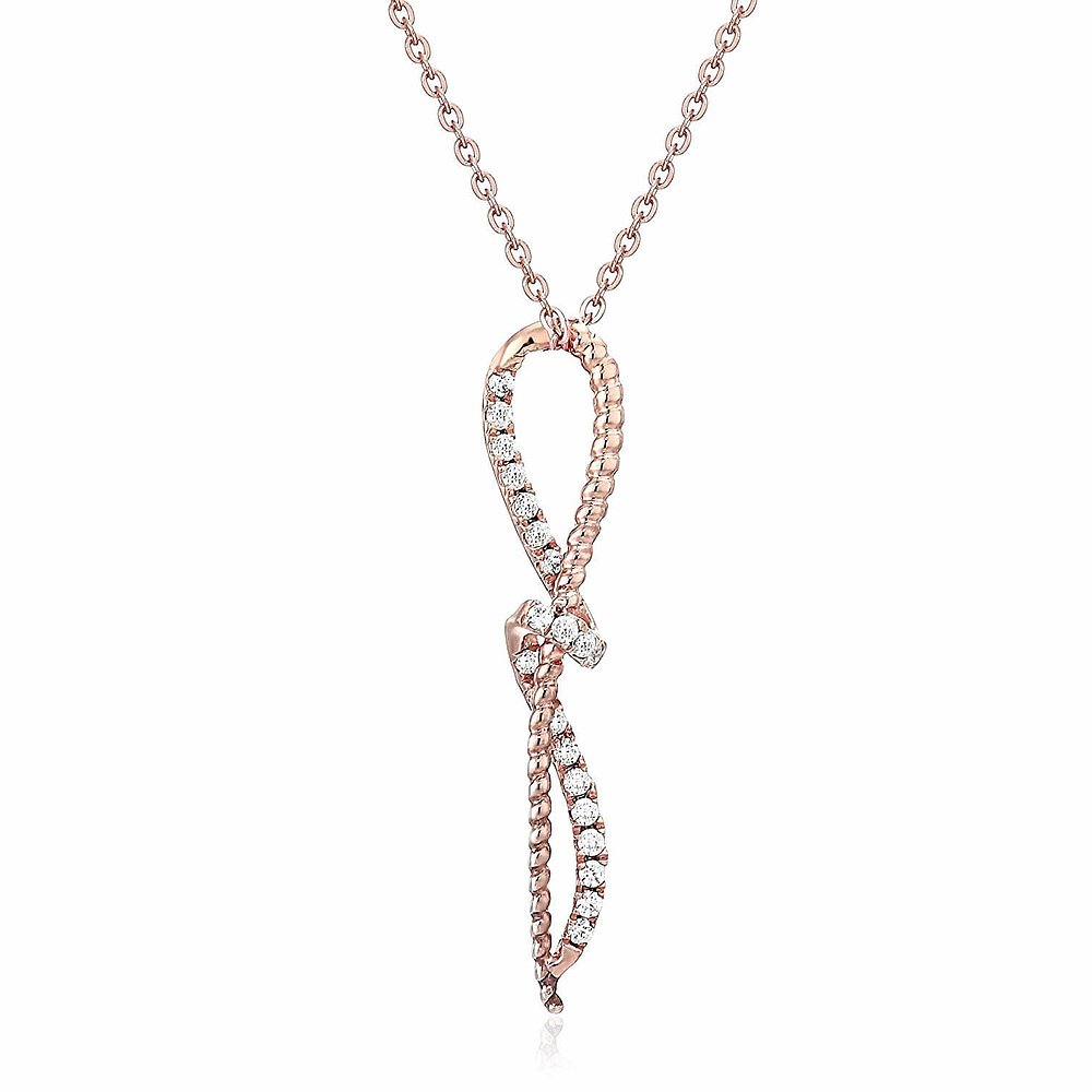 vir jewels1/6 cttw Diamond Knot Pendant In 14K White and Ros - 图2