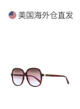 自营 Longchamp 女士方形太阳镜 LO668S 514 Marble Rouge 58mm -