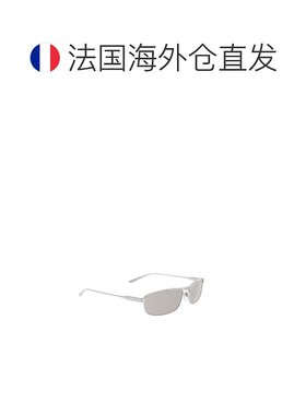 自营欧洲直邮Balenciaga巴黎世家 Tag 3.0女士浅灰色金属矩形太阳