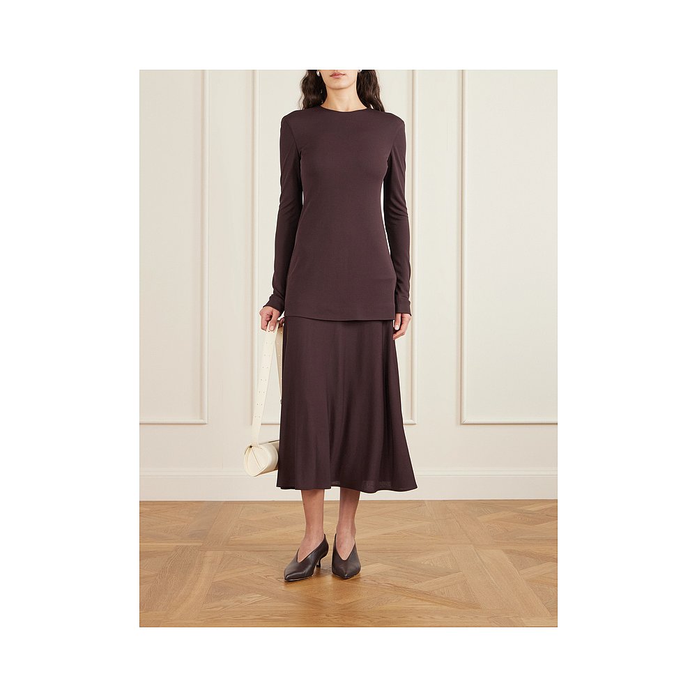 香港直邮Jil Sander 吉尔 桑达 女士 层叠感针织长款连衣裙 J04CT - 图0