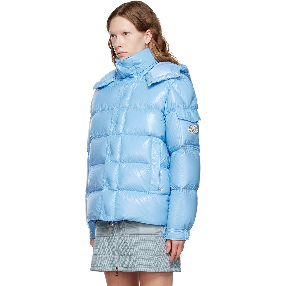 潮奢 Moncler 盟可睐 女士蓝色 Moncler Maya 70 羽绒夹克