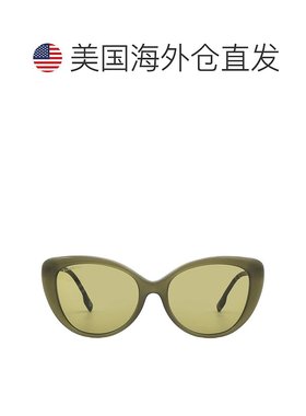 自营Burberry Green Cat Eye Ladies Sunglasses BE4407 4090/2 5