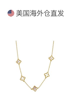 自营 Adornia 白色珍珠母贝花卉项链 金色 - 白色 美国奥莱直发