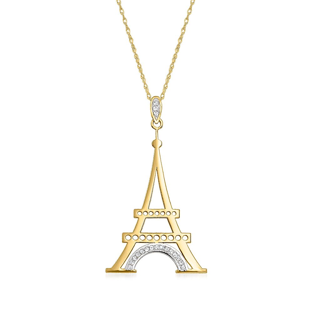 Ross-Simons 14kt Yellow Gold Eiffel Tower Pendant Necklace W - 图2