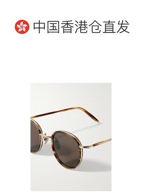 香港直邮Mr P. 男士 + Cubitts Gifford 圆框龟甲色醋纤镀金太阳