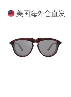 自营Burberry Grey Mirror Silver Pilot Men's Sunglasses BE441