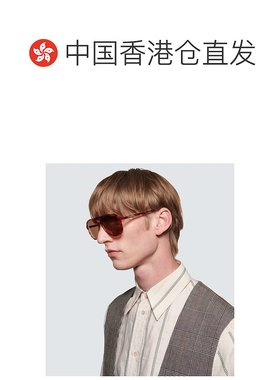1h可退 香港直邮潮奢 Gucci 古驰 男士 飞行员醋纤太阳眼镜 00091