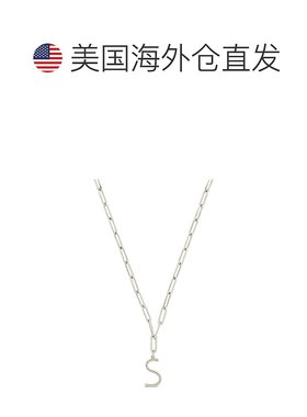自营sterling forever编织首字母吊坠项链 - silver-s 美国奥莱直