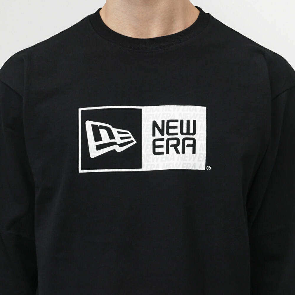 日本直邮NEW ERA 男士长袖T恤 LS CT TEE BOX PATTERN 黑色 14682,淘宝优惠券,粉丝福利购,淘宝优惠卷