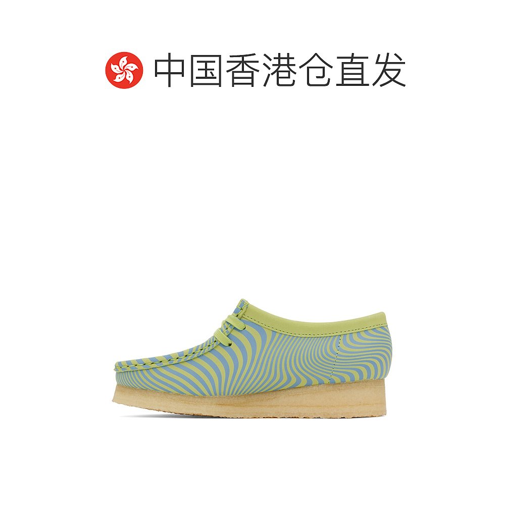 香港直邮潮奢 Clarks Originals 男士 蓝色 & 绿色 Wallabee 德比 - 图1