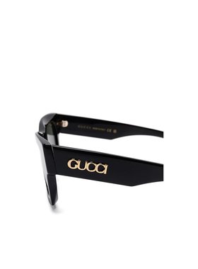 GUCCI 女士太阳镜 819556J07401012 SS2025 黑色 几何框平光镜
