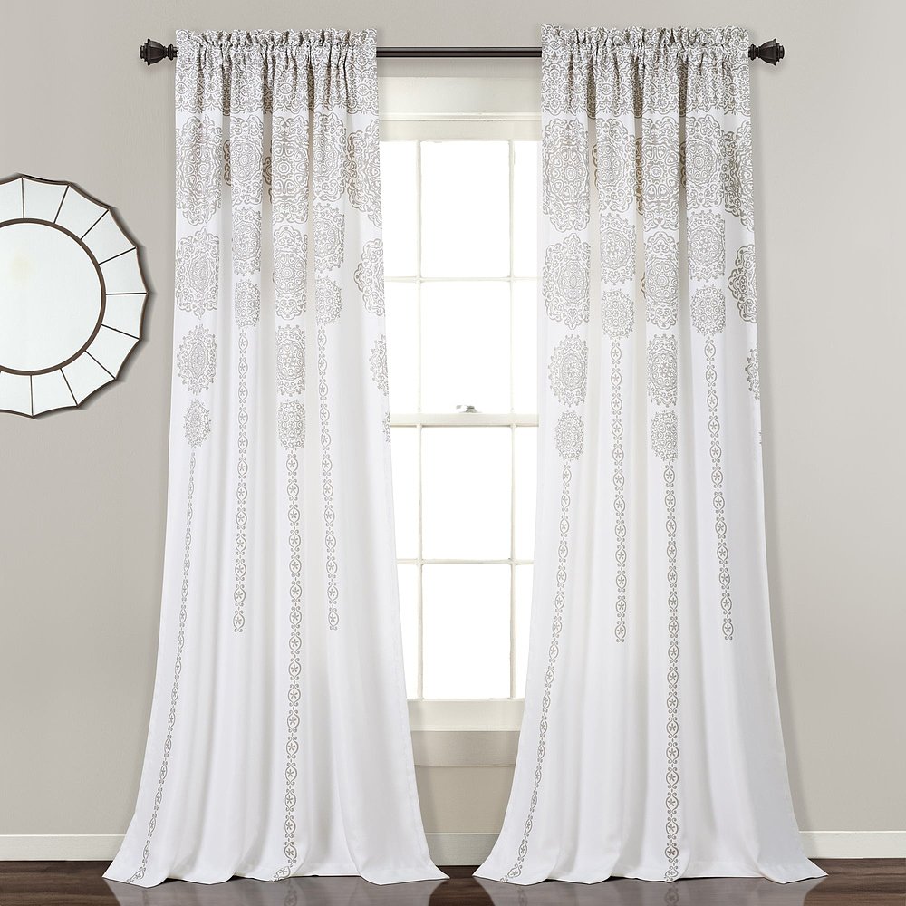 lush decorStripe Medallion Light Filtering Window Curtain Se-图2