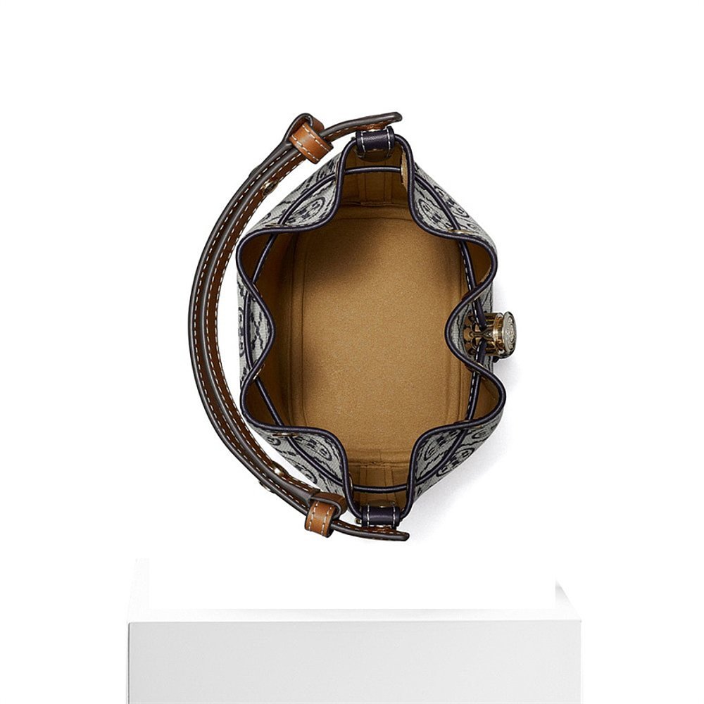 TORY BURCH汤丽柏琦单肩女包T Monogram Mini Bucket Bag - 图3