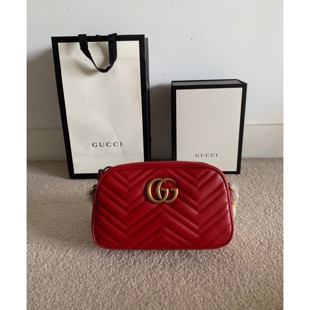 Gucci 古驰 女士 GG Marmont系列小号绗缝肩背包 447632DTD1T - 图3