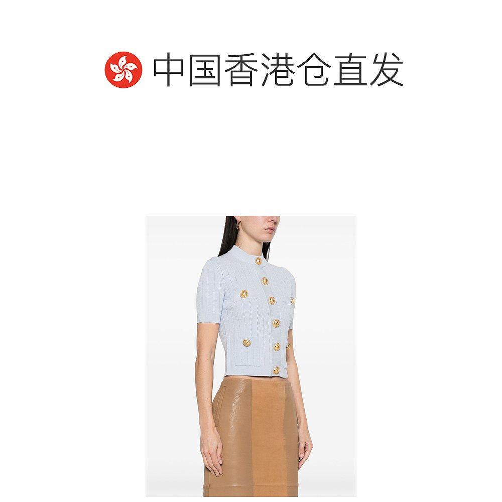 香港直邮BALMAIN 女士针织毛衣 EF1KL023KB076AC SS2025 白色,淘宝优惠券,粉丝福利购,淘宝优惠卷