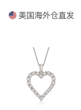 Ross-Simons Diamond Heart Pendant Necklace in Sterling Silve