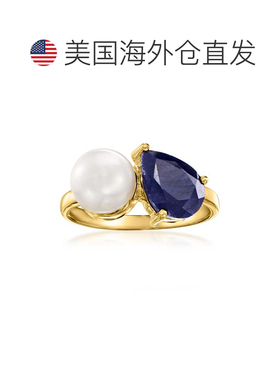 自营Ross-Simons 7.5-8mm Cultured Pearl and Sapphire Toi Et M