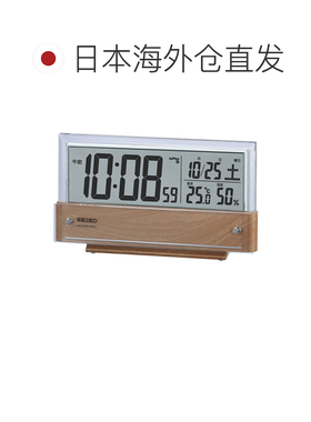 日本直邮seiko精工SQ782B闹钟电波接收日历显示温度/湿度计学生