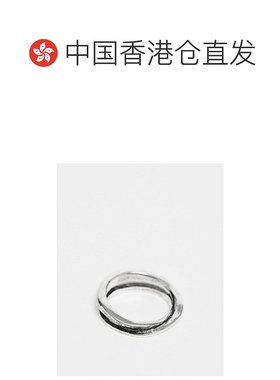 1h可退 香港直邮潮奢 ASOS 男士 molten intertwined 设计戒指(银