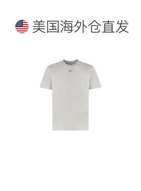 自营off-whiteOff- Cotton Men's T-Shirt - gray 美国奥莱直发