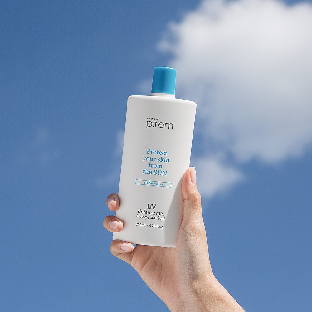 天猫国际海外仓直购韩国直邮makeprem美科富来蓝光防晒乳霜低敏温和柔和清爽2瓶套装3