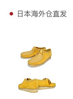 日本直邮CLARKS WALLABEE YELLOW SUEDE 26154742 黄色麂皮绉纱鞋