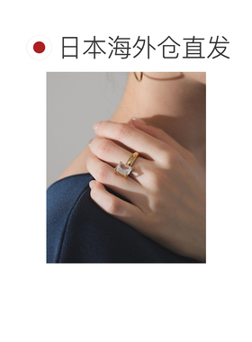 日本直邮MARIA BLACK 女士八角形白色锆石戒指 黄铜镀金款 644208