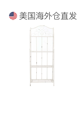 自营safaviehAmaris 锻铁 4 层户外面包架 - 古董白 美国奥莱直发