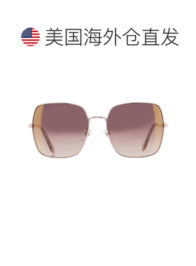 自营Just Cavalli Brown Gradient Mirror Gold Square Ladies Su