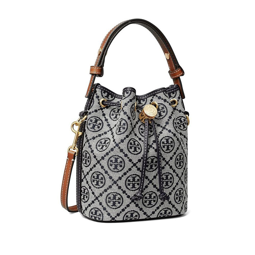 TORY BURCH汤丽柏琦单肩女包T Monogram Mini Bucket Bag - 图2