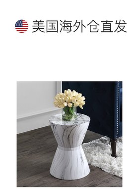 自营 jonathan y非洲鼓 17.3 英寸大理石饰面陶瓷花园凳 - 白色大