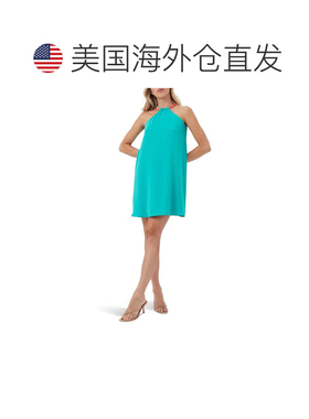 自营Trina Turk Bonbon Dress Women's  Toulon Teal Halter Neck