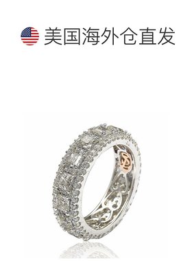 自营 Suzy Levian 纯银立方氧化锆白色现代永恒戒指 - 白色 美国