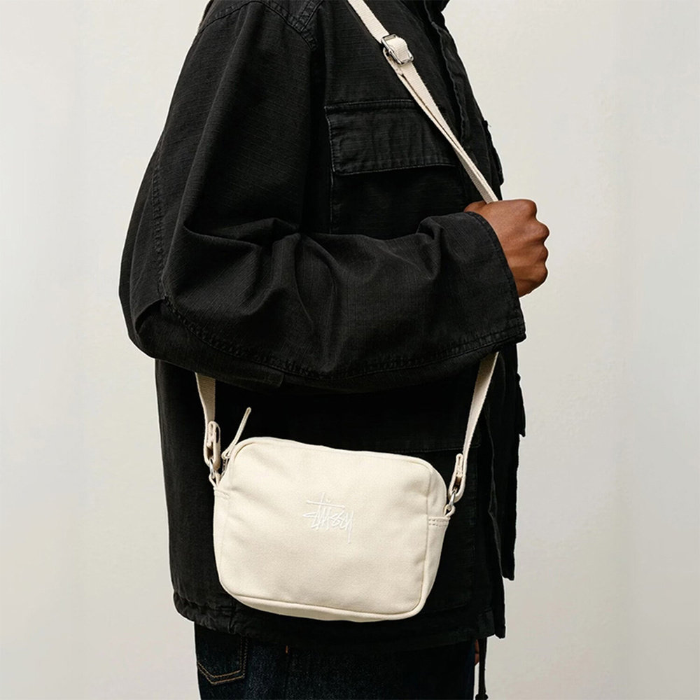 美国直邮STUSSY可调节肩带男女同款情侣帆布侧袋,淘宝优惠券,粉丝福利购,淘宝优惠卷