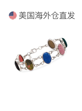 自营925 纯银 Ross-Simons 多石圣甲虫手链 - 7 英寸 美国奥莱直