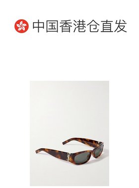 1h可退 香港直邮潮奢 Saint Laurent 圣罗兰 女士 矩形框龟甲色醋