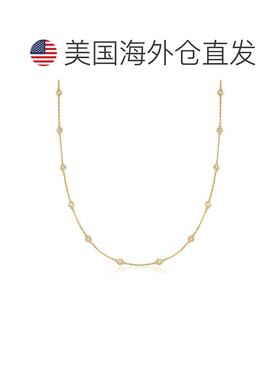 自营 Ross-Simons 0.50- 925 纯银包边镶钻石台项链 18 英寸 美国