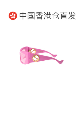 香港直邮GUCCI 女士眼镜 GG1412S003 AW2023 粉红色 几何框太阳镜