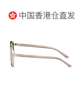 香港直邮Gucci 古驰 男士 银色 & 棕色 Navigator Frame 太阳镜 G