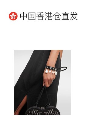 香港直邮Alaia 女士 珍珠母皮革手链 black黑色 舒适时尚