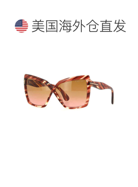 自营Tom Ford Sunglasses Cat Eye Full Rim, Red Havana Frame A